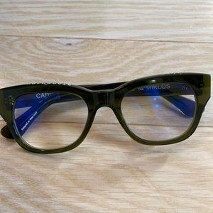 Caddis Green Miklos 1.50 Reading Glasses Excellent Condition Blue Light